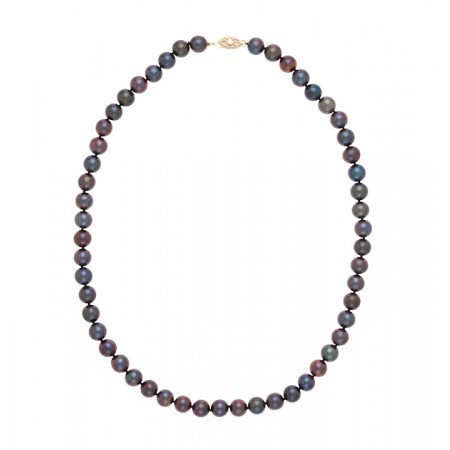 7.5-8.0mm Freshwater Black Pearl Necklace