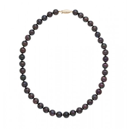 9.5-10.5mm Chinese Akoya Black Pearl Necklace