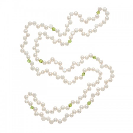 6.0-6.5mm Freshwater Necklace with Peridot 