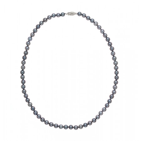 6.0-6.5mm Japanese Akoya Treated Blue Pearl Necklace