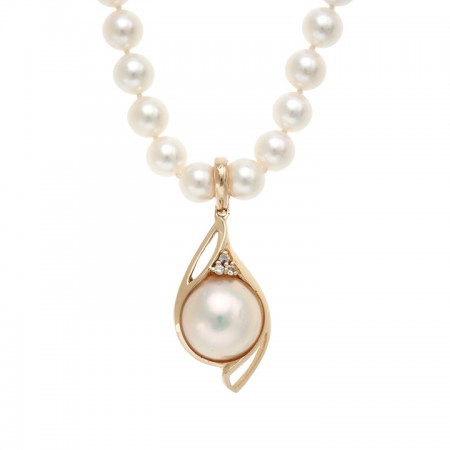 14.0-14.5mm Mabe Pearl Enhancer with Diamonds 