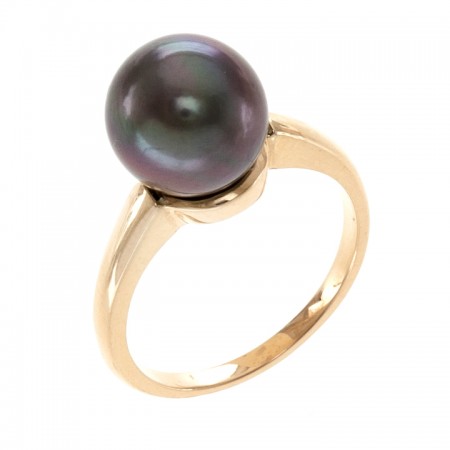 10.0-10.5mm Tahitian Black Pearl Ring 