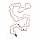 6.0-6.5mm Freshwater Pearl Necklace with Garnet