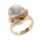 12.0-12.5mm South Sea Pearl Ring with Diamond
