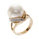 13.5-14.0mm South Sea Pearl Ring with Diamonds