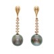 10.0-11.0mm Tahitian Pearl Earrings with Diamonds